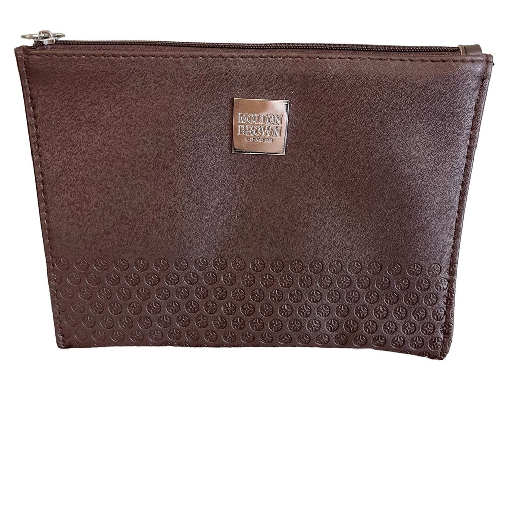 Molton Brown x Turkish Airlines Zip Embossed Logo Synthetic Leather Flat Pouch